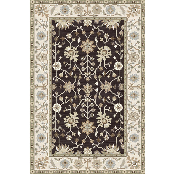 BowLift | Washed Jacquard Print Rug Multicolor Persian Rug Synthetic Non-slip Washable Stain-resistant Rug for Tearoom