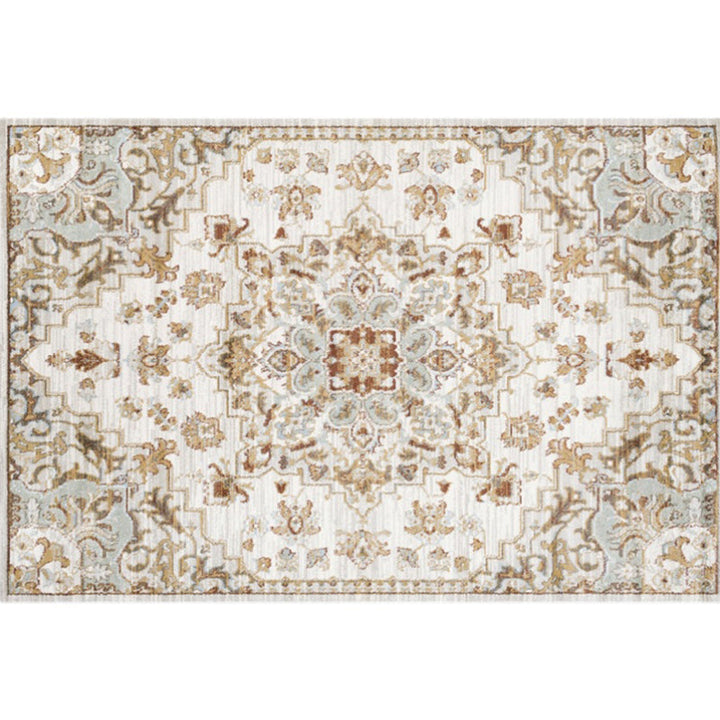 BowLift | Washed Jacquard Print Rug Multicolor Persian Rug Synthetic Non-slip Washable Stain-resistant Rug for Tearoom