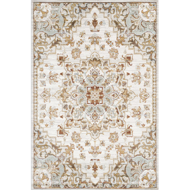 Whitewash Jacquard printed rug Multicolored Persian rug Synthetic Non-slip Washable Stain-resistant rug for tearoom | Bowlift
