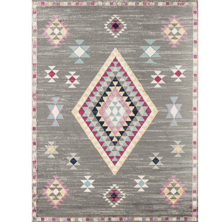 BowLift | Washed Jacquard Print Rug Multicolor Persian Rug Synthetic Non-slip Washable Stain-resistant Rug for Tearoom