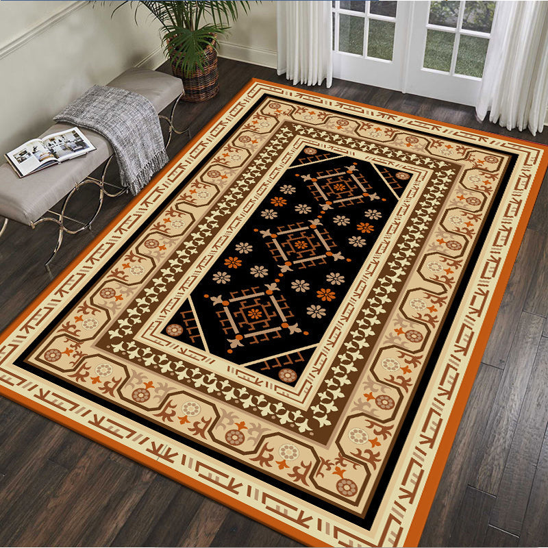 BowLift | Traditional Multicolored Moroccan Carpet Polypropylene Floral Carpet Non-Slip Backing Pet Friendly Stain Resistant Carpet for Living Room