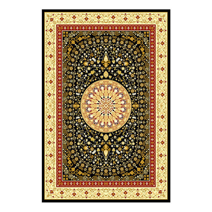 BowLift | Traditional Multicolored Moroccan Carpet Polypropylene Floral Carpet Non-Slip Backing Pet Friendly Stain Resistant Carpet for Living Room