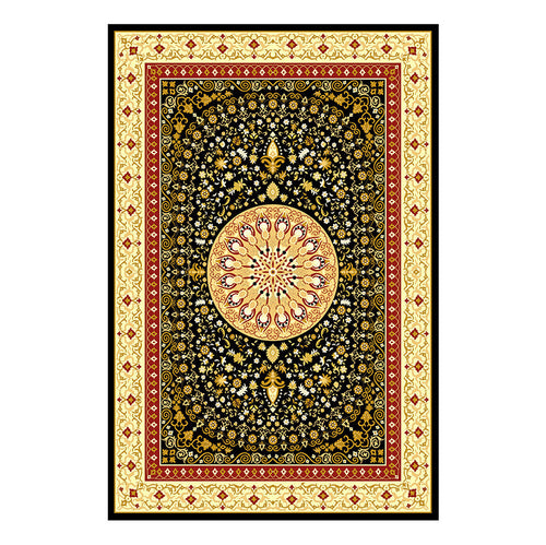 BowLift | Traditional Multicolored Moroccan Carpet Polypropylene Floral Carpet Non-Slip Backing Pet Friendly Stain Resistant Carpet for Living Room
