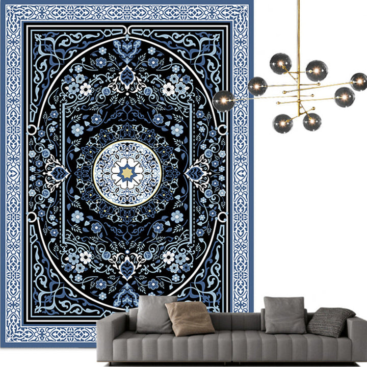 BowLift | Traditional Multicolored Moroccan Carpet Polypropylene Floral Carpet Non-Slip Backing Pet Friendly Stain Resistant Carpet for Living Room