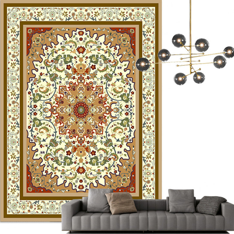Traditional Multi-Color Moroccan Carpet Polypropylene Flower Carpet Non-Slip Backing Pet Friendly Stain Resistant Carpet for the Living Room | Bowlift