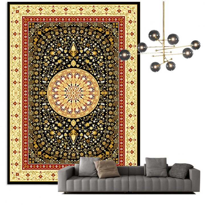 Traditional Multi-Color Moroccan Carpet Polypropylene Flower Carpet Non-Slip Backing Pet Friendly Stain Resistant Carpet for the Living Room | Bowlift