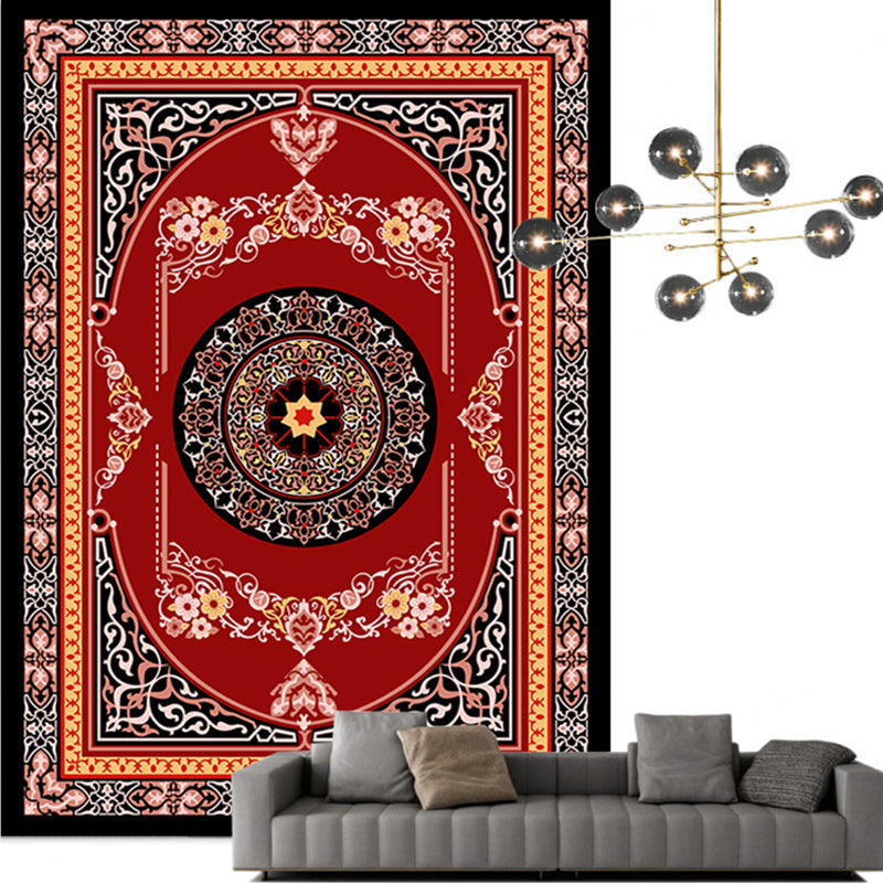 BowLift | Traditional Multicolored Moroccan Carpet Polypropylene Floral Carpet Non-Slip Backing Pet Friendly Stain Resistant Carpet for Living Room