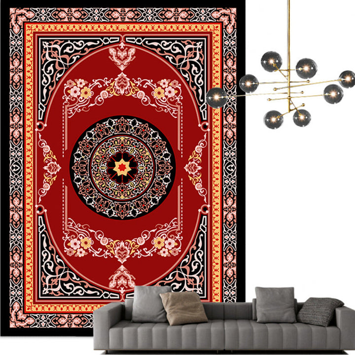 BowLift | Traditional Multicolored Moroccan Carpet Polypropylene Floral Carpet Non-Slip Backing Pet Friendly Stain Resistant Carpet for Living Room