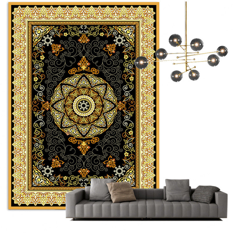 BowLift | Traditional Multicolored Moroccan Carpet Polypropylene Floral Carpet Non-Slip Backing Pet Friendly Stain Resistant Carpet for Living Room