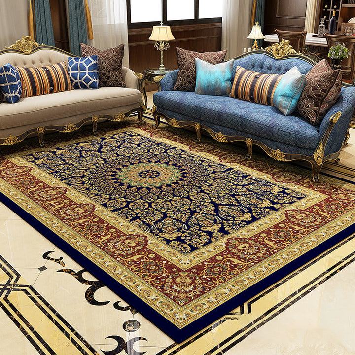 Magnificent Floral Printed Rug Multi-Color Moroccan Rug Polyester Washable Non-Slip Underlay Stain-Resistant Carpet for Guest Room | Bowlift