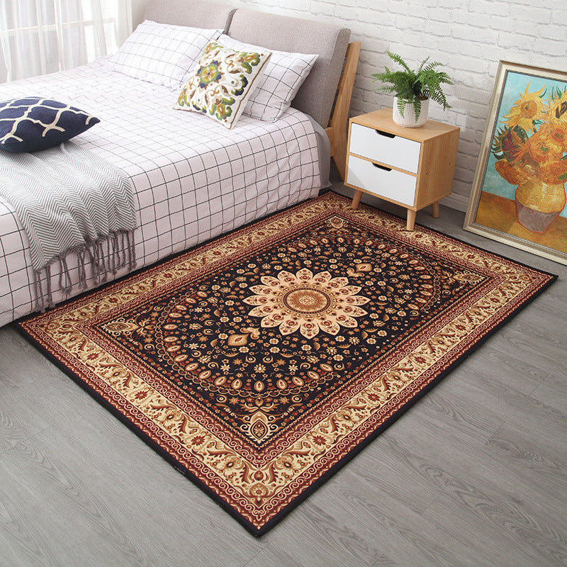 BowLift | Moroccan Style Bedroom Rug Multicolor Floral Pattern Rug Polyester Washable Pet Friendly Non-Slip Back Rug