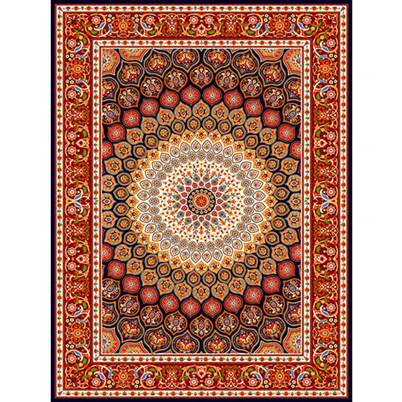 BowLift | Moroccan Style Bedroom Rug Multicolor Floral Pattern Rug Polyester Washable Pet Friendly Non-Slip Back Rug