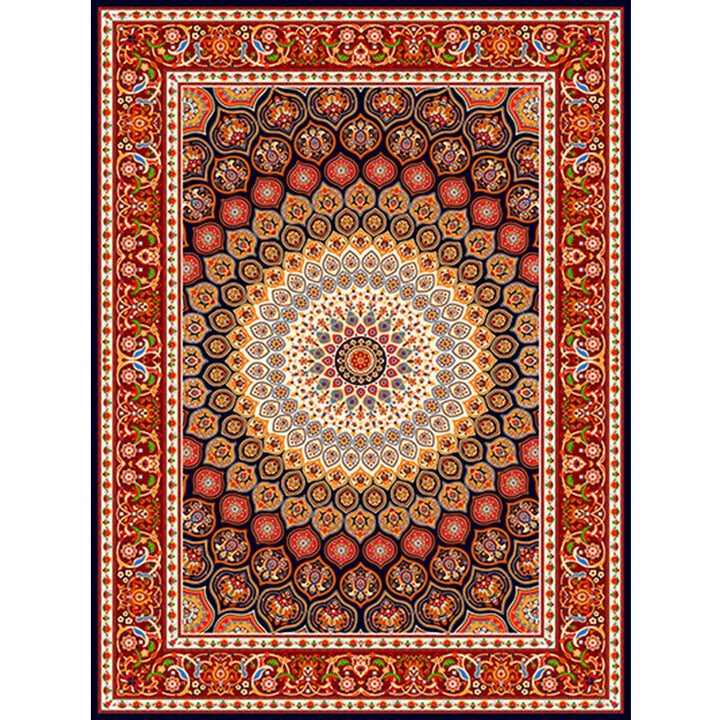 BowLift | Moroccan Style Bedroom Rug Multicolor Floral Pattern Rug Polyester Washable Pet Friendly Non-Slip Back Rug