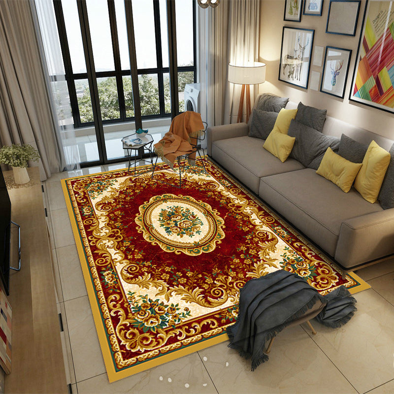 BowLift | Moroccan Style Bedroom Rug Multicolor Floral Pattern Rug Polyester Washable Pet Friendly Non-Slip Back Rug