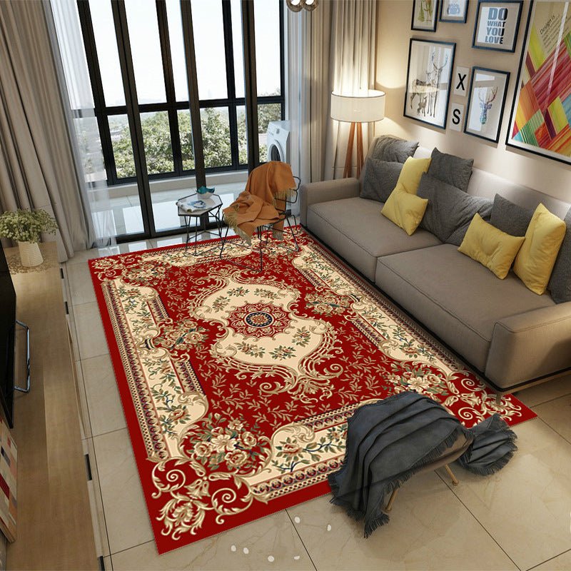 BowLift | Moroccan Style Bedroom Rug Multicolor Floral Pattern Rug Polyester Washable Pet Friendly Non-Slip Back Rug