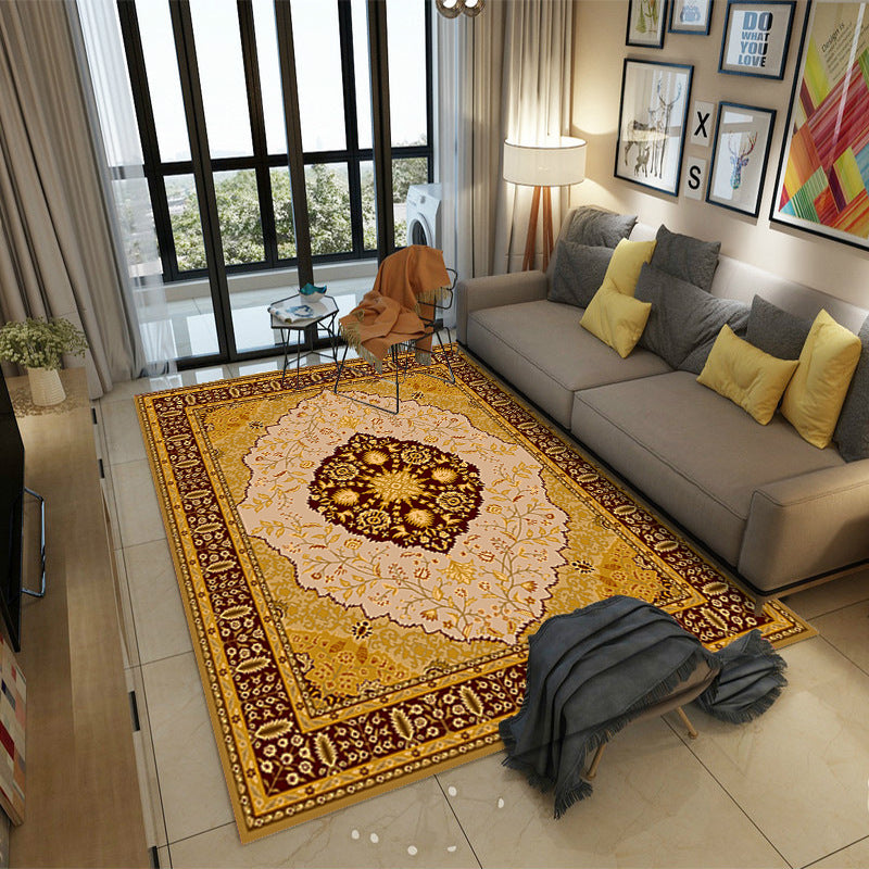 BowLift | Moroccan Style Bedroom Rug Multicolor Floral Pattern Rug Polyester Washable Pet Friendly Non-Slip Back Rug