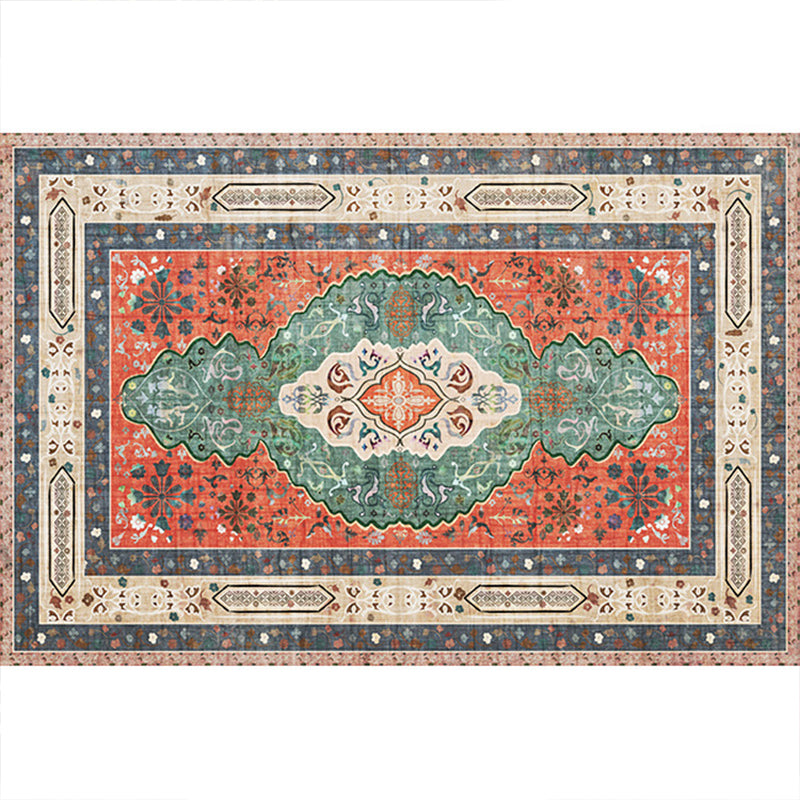 BowLift | Rustic Tribal Print Area Rug Multicolored Moroccan Rug Synthetic Washable Non-Slip Pet-Friendly Rug for the Room
