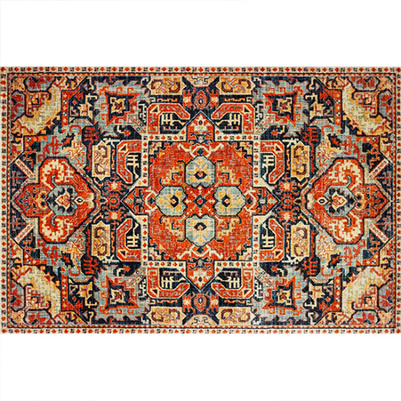 BowLift | Rustic Tribal Print Area Rug Multicolored Moroccan Rug Synthetic Washable Non-Slip Pet-Friendly Rug for the Room