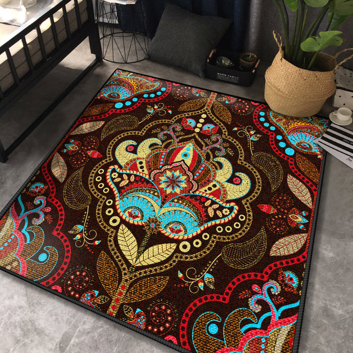 Persian Chamber Area Rug Multicolor Jacquard Print Rug Synthetic Non-Slip Stain Resistant Pet-Friendly Rug | Bowlift