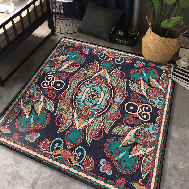 Persian Chamber Area Rug Multicolor Jacquard Print Rug Synthetic Non-Slip Stain Resistant Pet-Friendly Rug | Bowlift