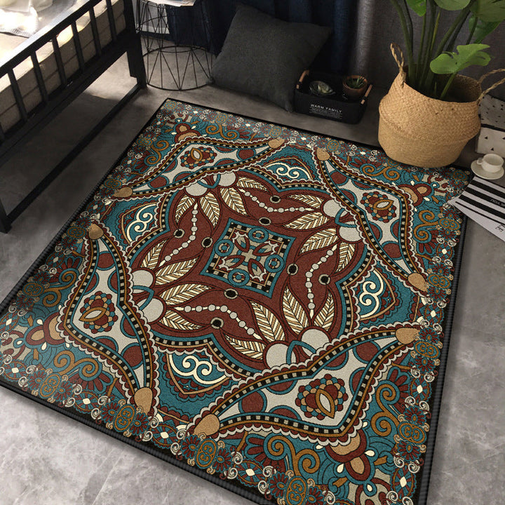 Persian Chamber Area Rug Multicolor Jacquard Print Rug Synthetic Non-Slip Stain Resistant Pet-Friendly Rug | Bowlift
