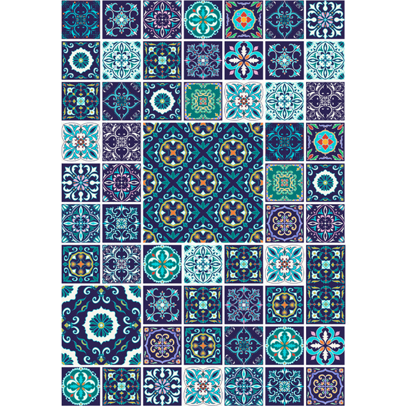 BowLift | Moroccan Mosaic Print Carpet Multicolored Polyester Rug Non-Slip Back Washable Pet-Friendly Rug for Living Room