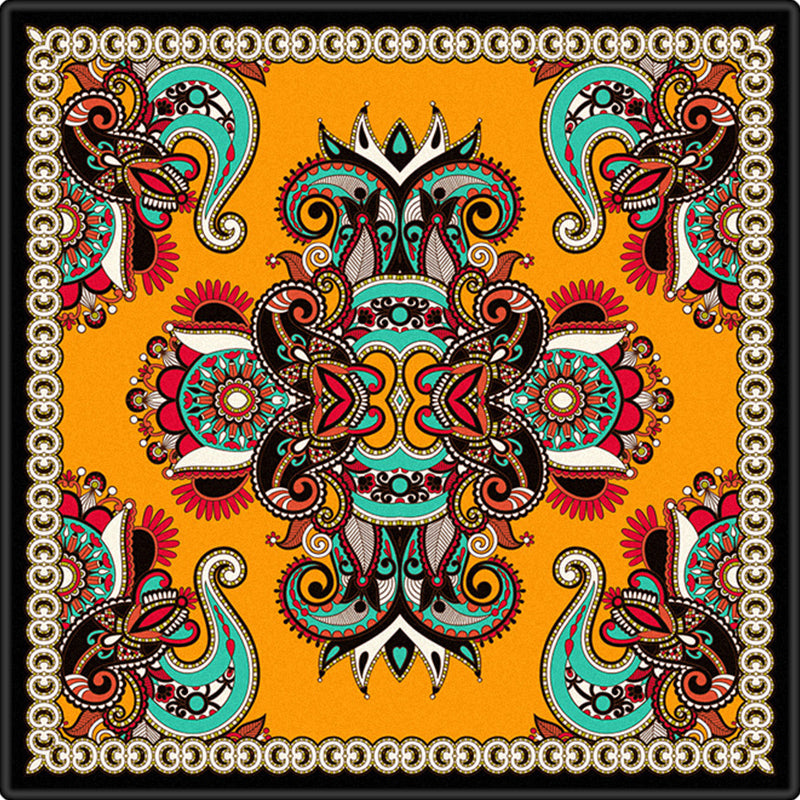 BowLift | Folks Paisley Printed Carpet Multicolored Oriental Carpet Synthetic Machine Washable Stain Resistant Non-Slip Backing Carpet for Decoration