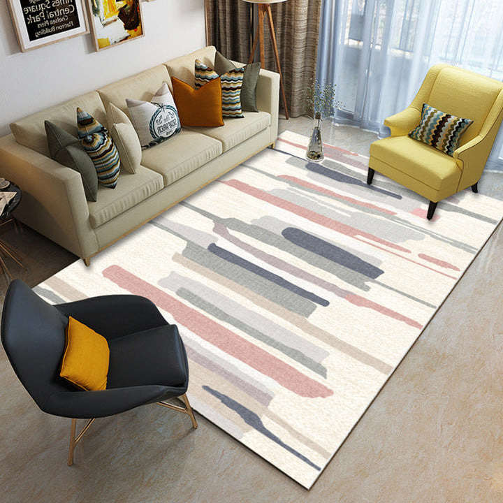 Multicolor geometric rug synthetic contemporary area rug pet-friendly non-slip back washable rug for the living room | Bowlift