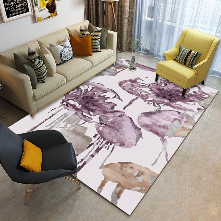 Multicolor geometric rug synthetic contemporary area rug pet-friendly non-slip back washable rug for the living room | Bowlift