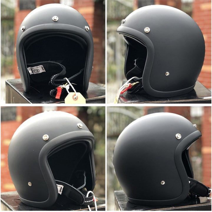 Retro Open-Face Motorcycle Helmet Bowlift