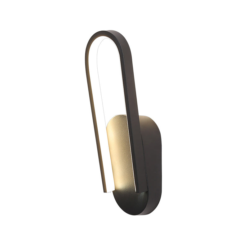 BowLift | Simple Wall Light Black/White Half Oval LED Wall Light with Acrylic Shade, Warm/White Light