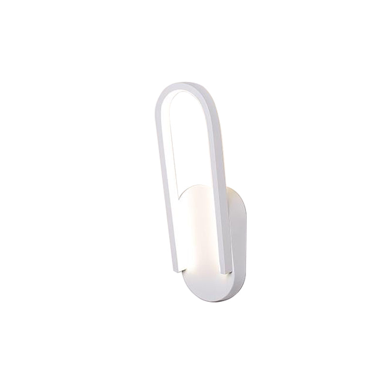 BowLift | Simple Wall Light Black/White Half Oval LED Wall Light with Acrylic Shade, Warm/White Light