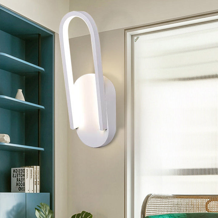 BowLift | Simple Wall Light Black/White Half Oval LED Wall Light with Acrylic Shade, Warm/White Light