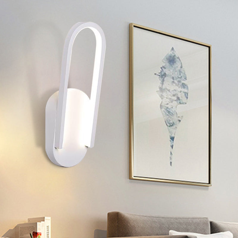 BowLift | Simple Wall Light Black/White Half Oval LED Wall Light with Acrylic Shade, Warm/White Light