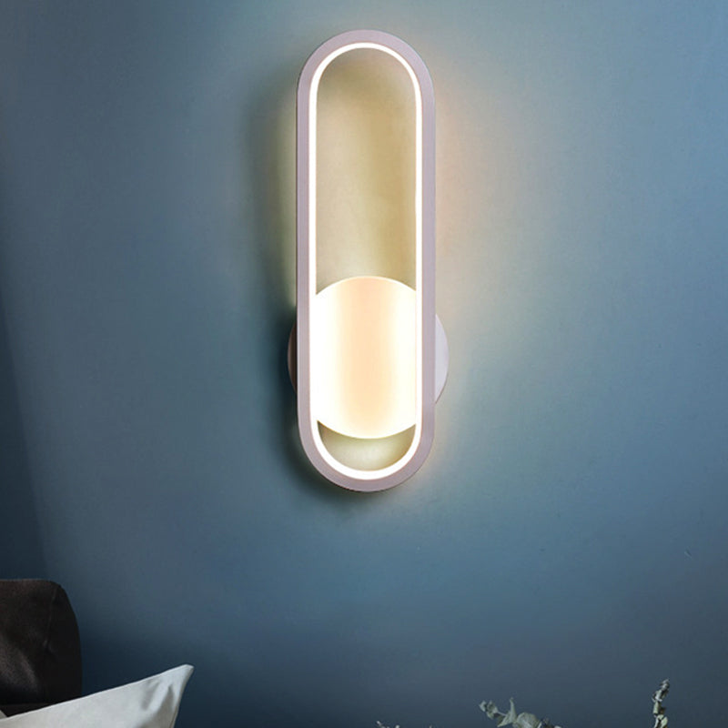BowLift | Black/White Rectangular LED Wall Light Minimal Acrylic Living Room Lighting Ideas, White/Warm Light