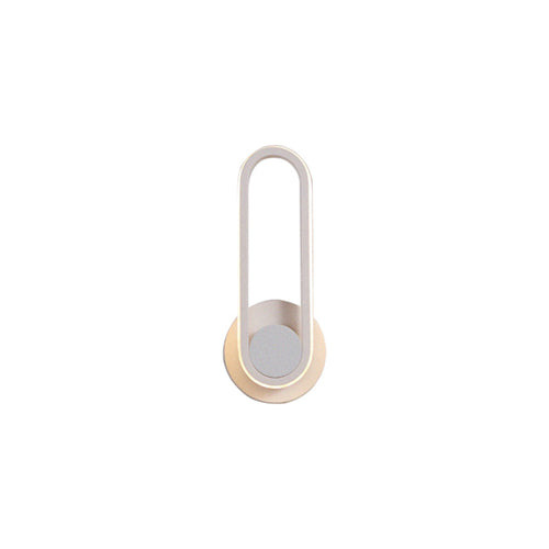 BowLift | Minimalistic Oblong-Ring Wall Light Acrylic Shade LED Bed Lamp in Black/White, Warm/White Light