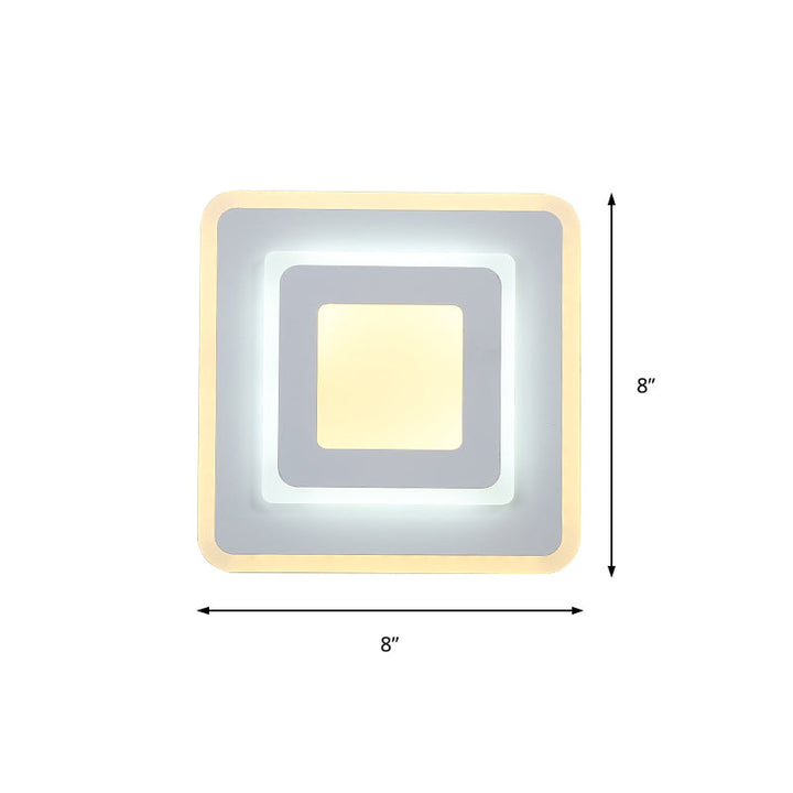 BowLift | Minimalist Acrylic Round/Square Wall Lamp Cozy Energy-Saving LED White Wall Lamp, Warm/White Light