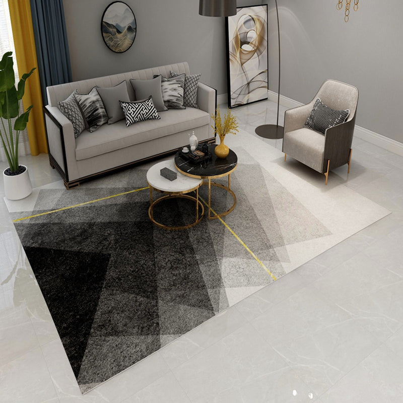 BowLift | Simple Geometric Print Rug Multi-Colored Modern Carpet Polypropylene Non-Slip Backing Stain Resistant Washable Rug for Home
