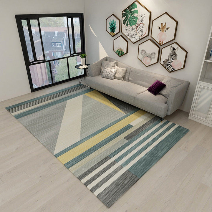 New Modern Style Rug Multicolored geometric rug Stain resistant Machine washable Non-slip rug for the living room | Bowlift