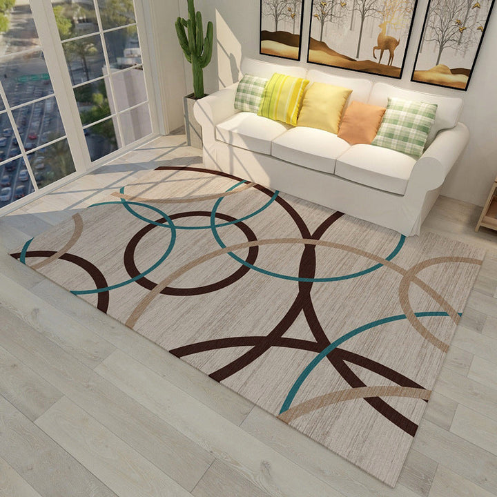 New Modern Style Rug Multicolored geometric rug Stain resistant Machine washable Non-slip rug for the living room | Bowlift