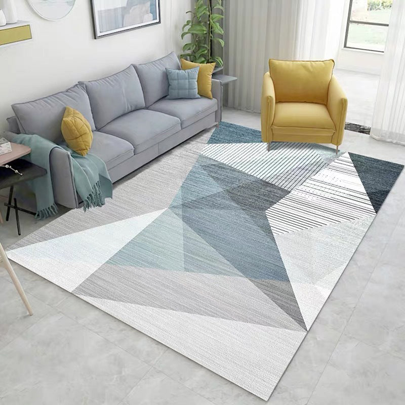 Modern Geometry Color Block Rug Multicolor Polyester Rug Pet Friendly Non-Slip Back Washing Machine Safe Rug for Room | Bowlift