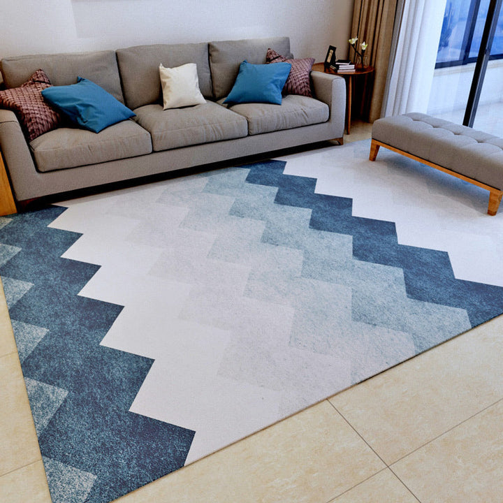 Modern Geometry Color Block Rug Multicolor Polyester Rug Pet Friendly Non-Slip Back Washing Machine Safe Rug for Room | Bowlift