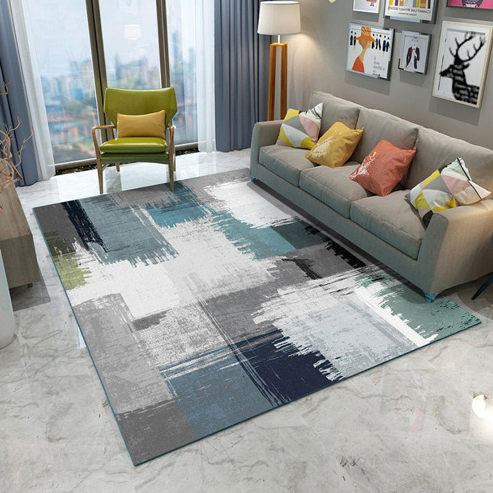 Modern Geometry Color Block Rug Multicolor Polyester Rug Pet Friendly Non-Slip Back Washing Machine Safe Rug for Room | Bowlift