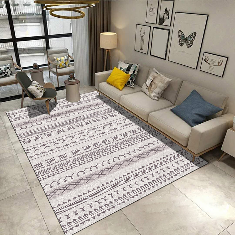 Multicolored modern rug polyester graphic print area rug machine washable non-slip backing stain-resistant rug for the living room | Bowlift