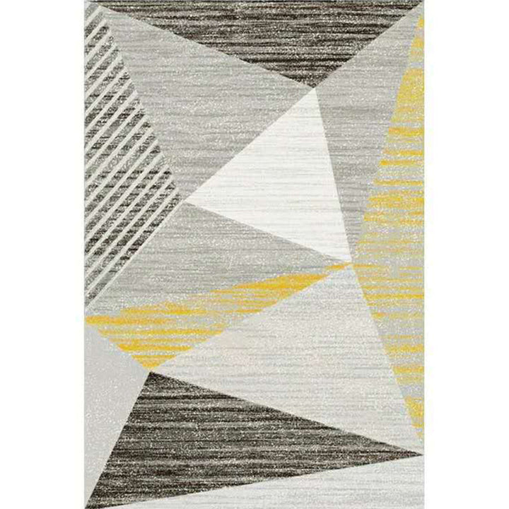Multicolored modern rug polyester graphic print area rug machine washable non-slip backing stain-resistant rug for the living room | Bowlift
