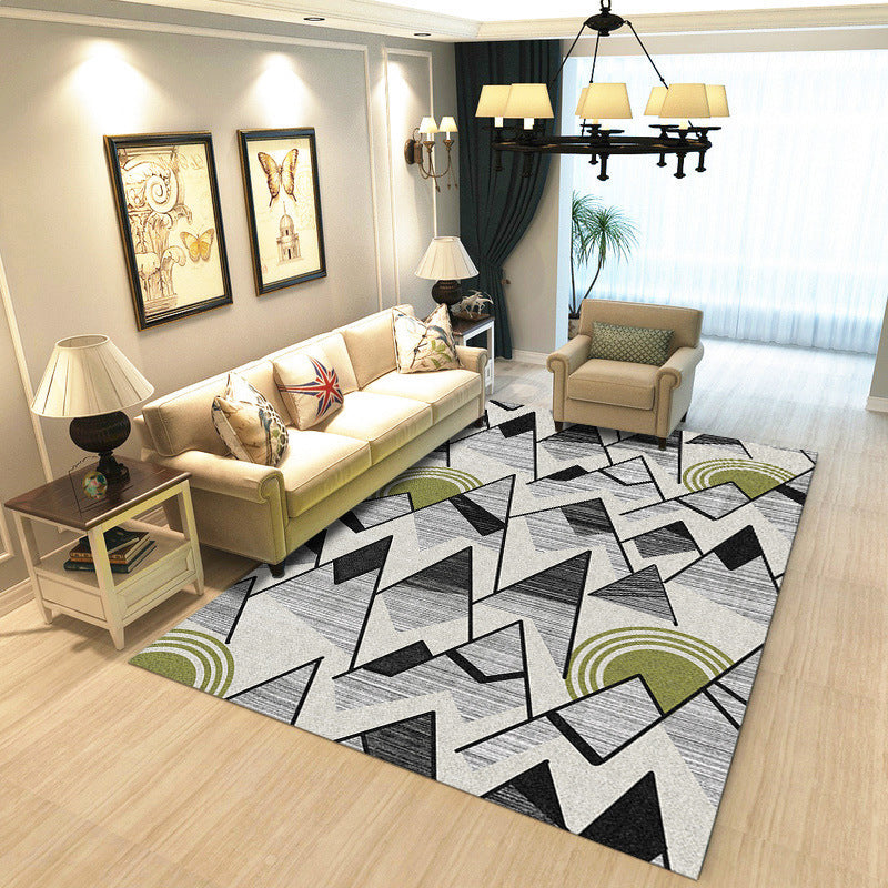 Nordic Drawing Room Carpet Multicolored Patterned Carpet Polypropylene Machine Washable Non-Slip Backing Pet-Friendly Carpet | Bowlift