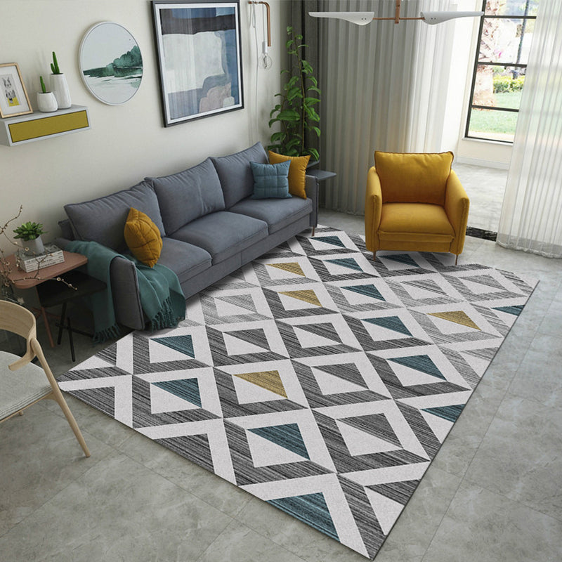 Nordic Drawing Room Carpet Multicolored Patterned Carpet Polypropylene Machine Washable Non-Slip Backing Pet-Friendly Carpet | Bowlift