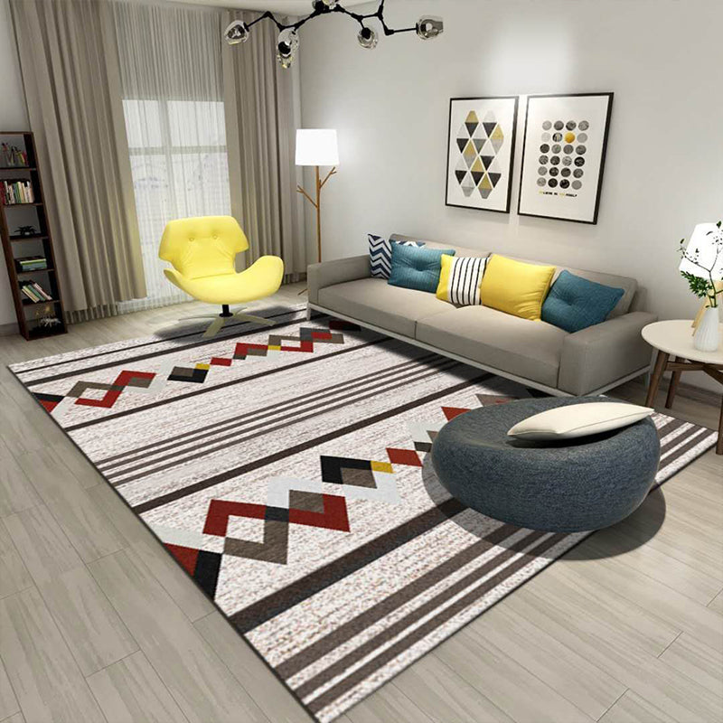 Nordic Drawing Room Carpet Multicolored Patterned Carpet Polypropylene Machine Washable Non-Slip Backing Pet-Friendly Carpet | Bowlift