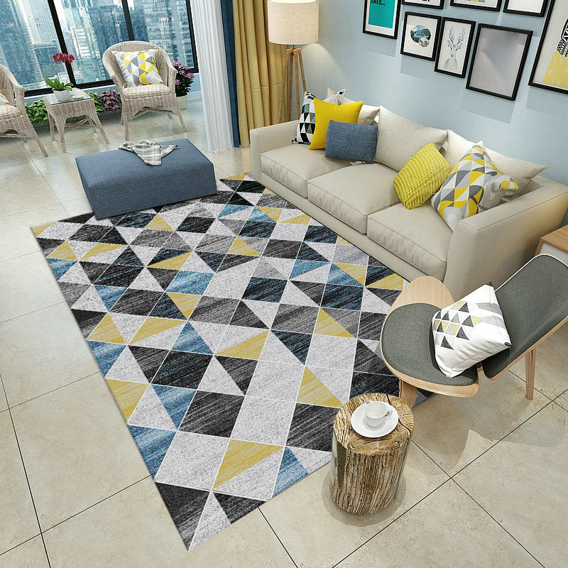 Nordic Drawing Room Carpet Multicolored Patterned Carpet Polypropylene Machine Washable Non-Slip Backing Pet-Friendly Carpet | Bowlift