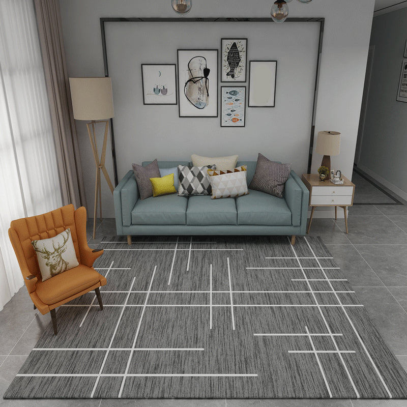 Creative Minimalist Rug Multicolored Cross Lines Art Rug Non-Slip Stain Resistant Pet Friendly Rug for the Living Room | Bowlift